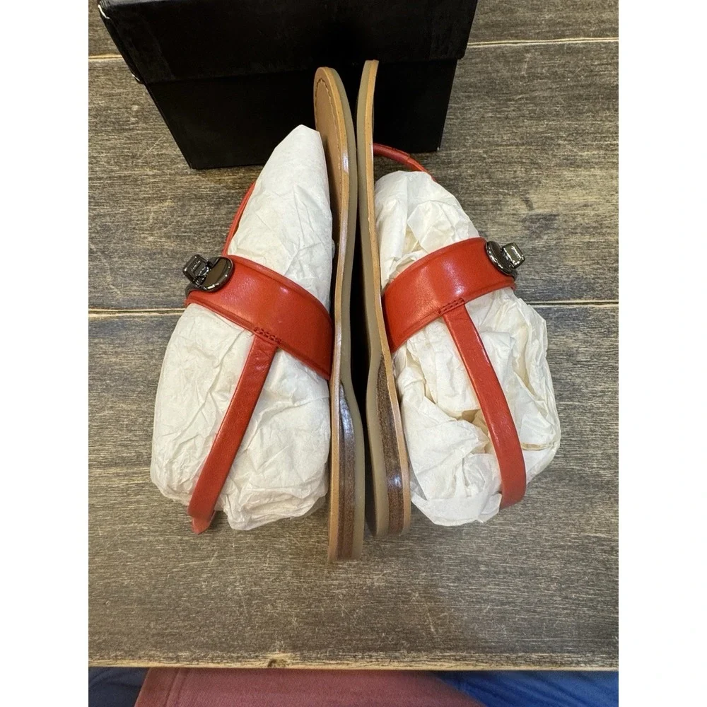 Coach Gracie Swagger Thong Sandals Burnt Orange Size‎ 5.5 New In Box